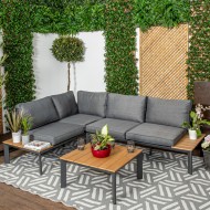 阿纳萨-当代铝框架角落沙发套和咖啡桌