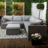 棕榈——五座低躺模块化沙发角落设置二合一凳子/玻璃名列表